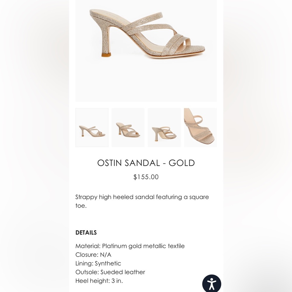 Pelle Moda Ostin Gold Champagne dress sandal size 10